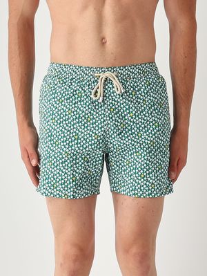 1. Herren-Badehose Lighting mit Mikro-Muster Grün