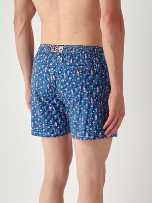 2. Herren-Badehose Lighting mit Mikro-Muster Blau