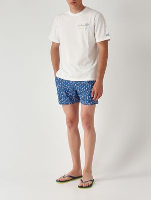 3. Herren-Badehose Lighting mit Mikro-Muster Blau