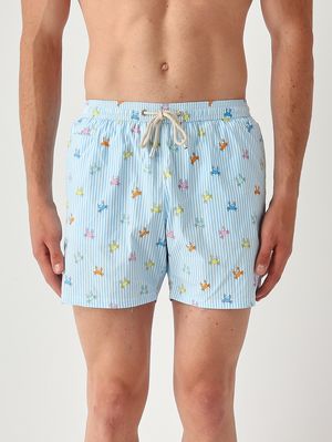 1. Herren-Badehose Lighting mit Mikro-Muster Himmelblau