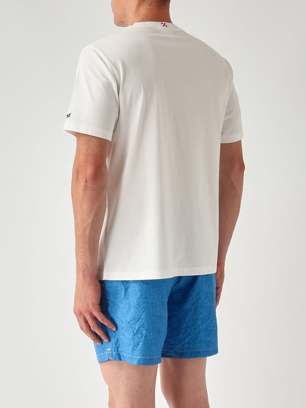 4. T-shirt Portofino en coton pour homme Americano 01n Emb MC2 Saint Barth pot0001