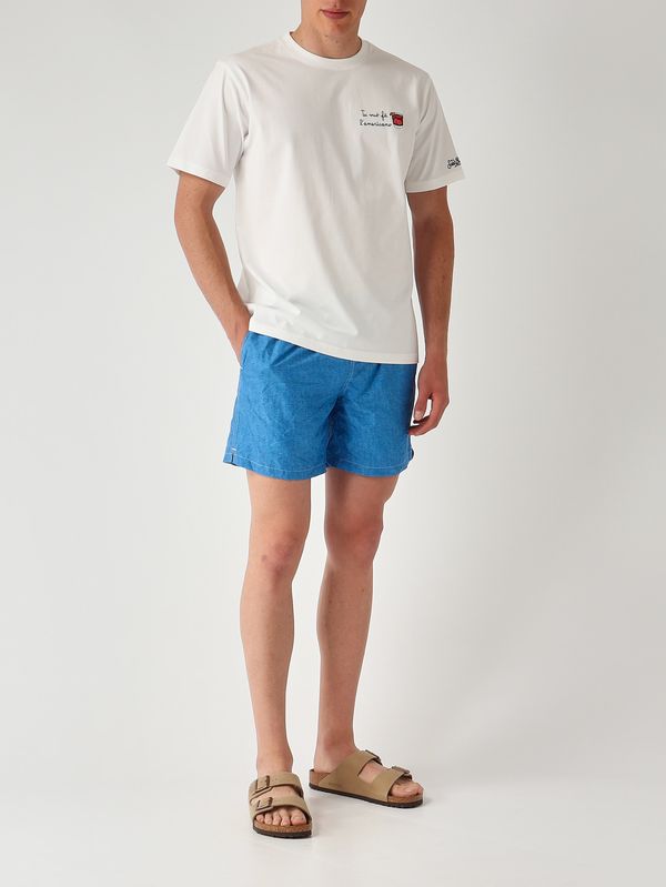 2. T-shirt Portofino en coton pour homme Americano 01n Emb MC2 Saint Barth pot0001