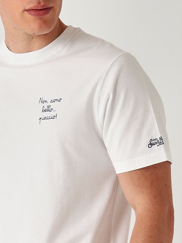 5. T-shirt Portofino en coton pour homme Bello 01n Emb MC2 Saint Barth pot0001