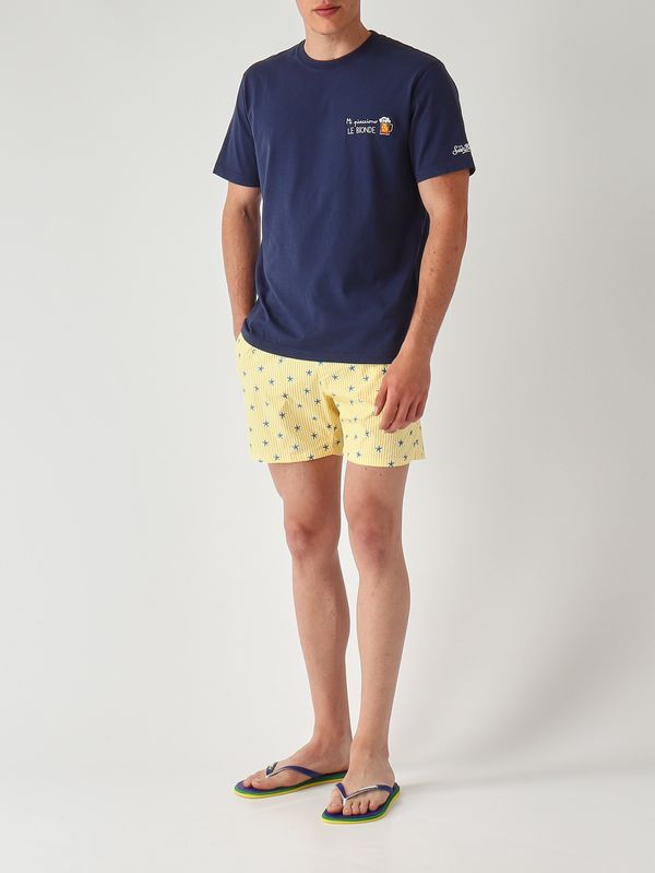 2. T-shirt Portofino en coton pour homme Bières blondes 61 Emb MC2 Saint Barth pot0001