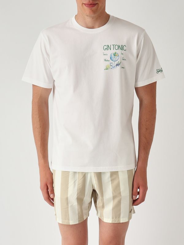 1. T-shirt Portofino en coton pour homme Recette de Gin Tonic 01n MC2 Saint Barth pot0001