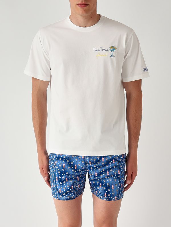1. Herren-T-Shirt Portofino aus Baumwolle Ein Glas Gin, bitte 01n MC2 Saint Barth pot0001