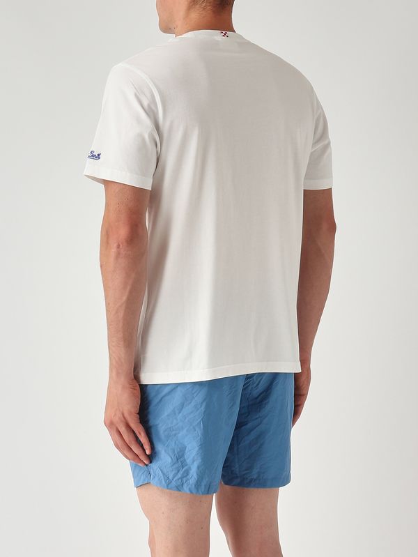 4. Herren-T-Shirt Portofino aus Baumwolle Rum Cola Watch 01n Emb MC2 Saint Barth pot0001