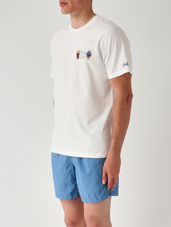 3. Herren-T-Shirt Portofino aus Baumwolle Rum Cola Watch 01n Emb MC2 Saint Barth pot0001