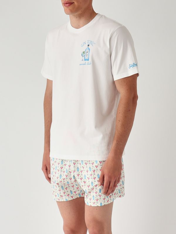 3. T-shirt Portofino en coton pour homme Social Gin 01n Emb MC2 Saint Barth pot0001