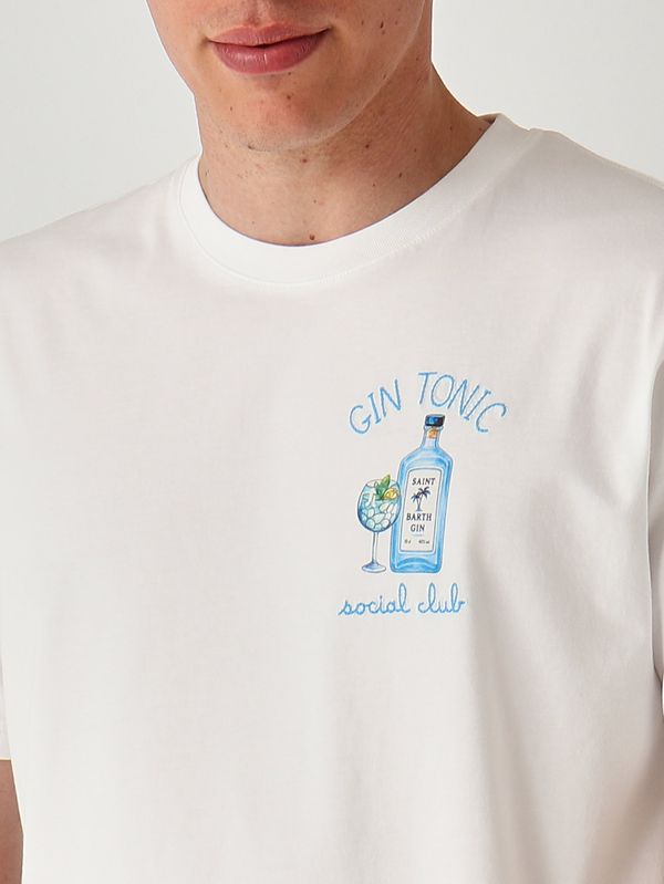 5. T-shirt Portofino en coton pour homme Social Gin 01n Emb MC2 Saint Barth pot0001