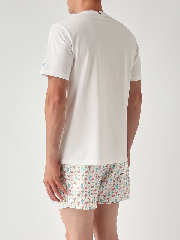 4. T-shirt Portofino en coton pour homme Social Gin 01n Emb MC2 Saint Barth pot0001