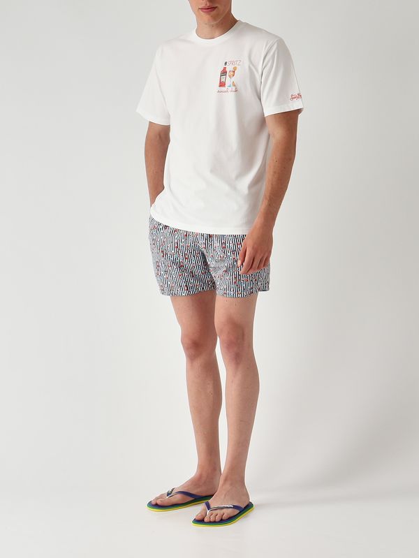 2. T-shirt Portofino en coton pour homme Social Spritz 01n Emb MC2 Saint Barth pot0001