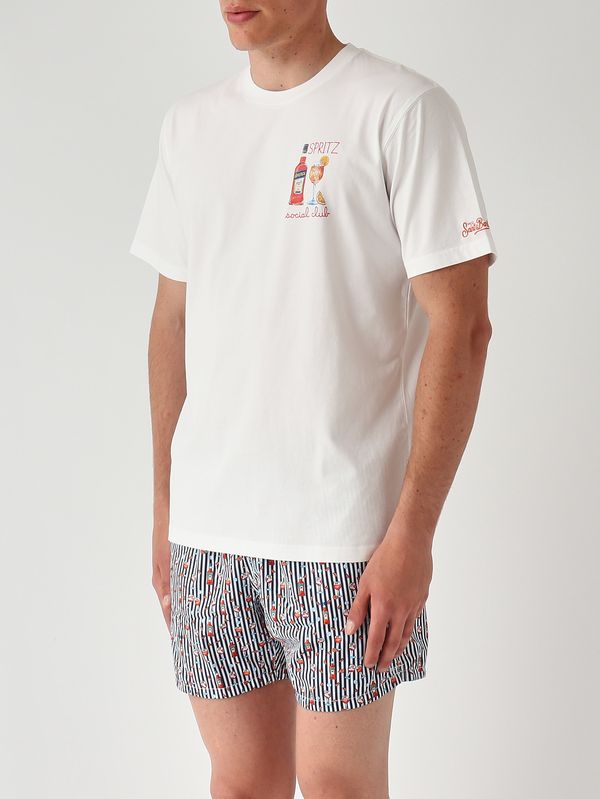 3. T-shirt Portofino en coton pour homme Social Spritz 01n Emb MC2 Saint Barth pot0001