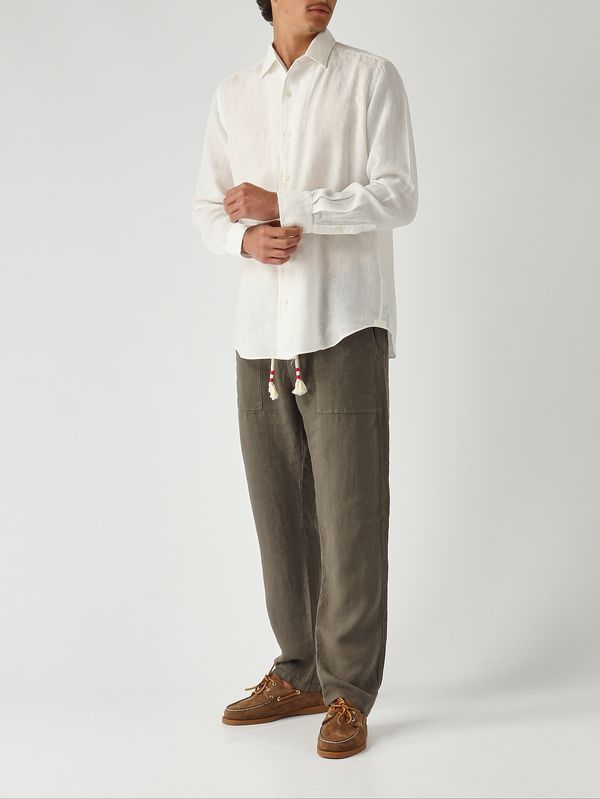 2. Camisa de lino para hombre Raphael Blanco MC2 Saint Barth rph0001