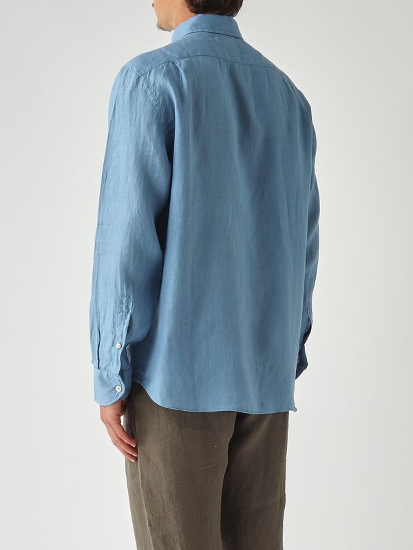 4. Camicia uomo Raphael in lino Azzurro MC2 Saint Barth rph0001