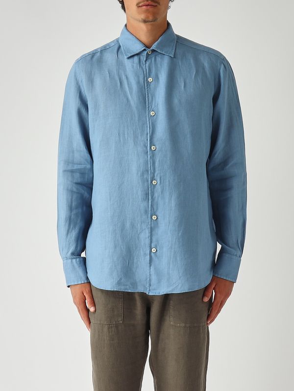 1. Camicia uomo Raphael in lino Azzurro MC2 Saint Barth rph0001