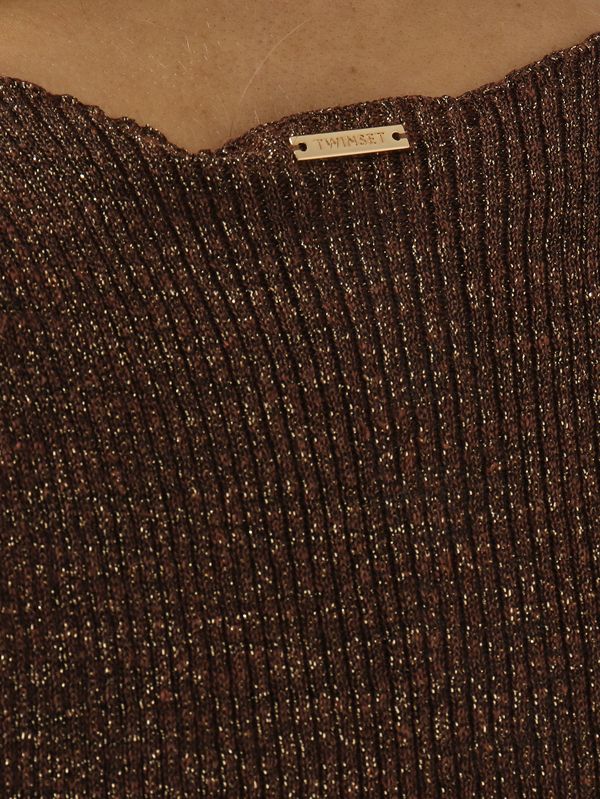 5. Top donna in misto lino lurex Caffe' Twinset 261tt3212