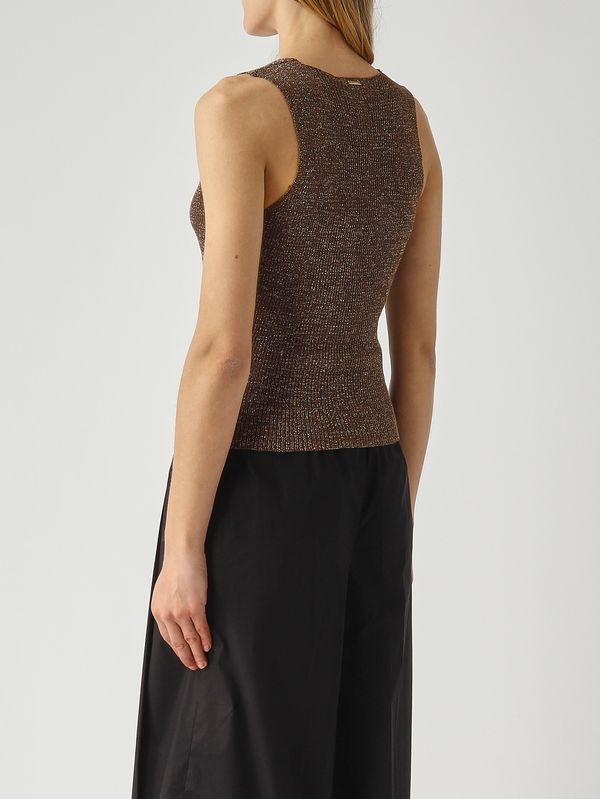 4. Top donna in misto lino lurex Caffe' Twinset 261tt3212