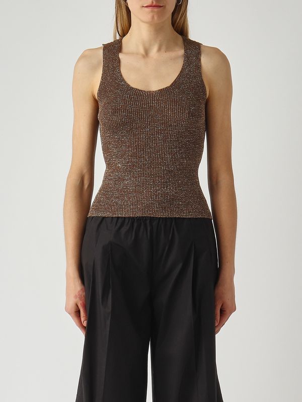 1. Top donna in misto lino lurex Caffe' Twinset 261tt3212