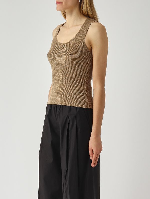 3. Top donna in misto lino lurex Oro Lurex Twinset 261tt3212