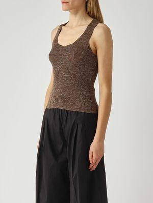 3. Top donna in misto lino lurex Caffe'