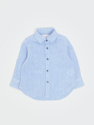 1. Camicia neonato in lino Oxford