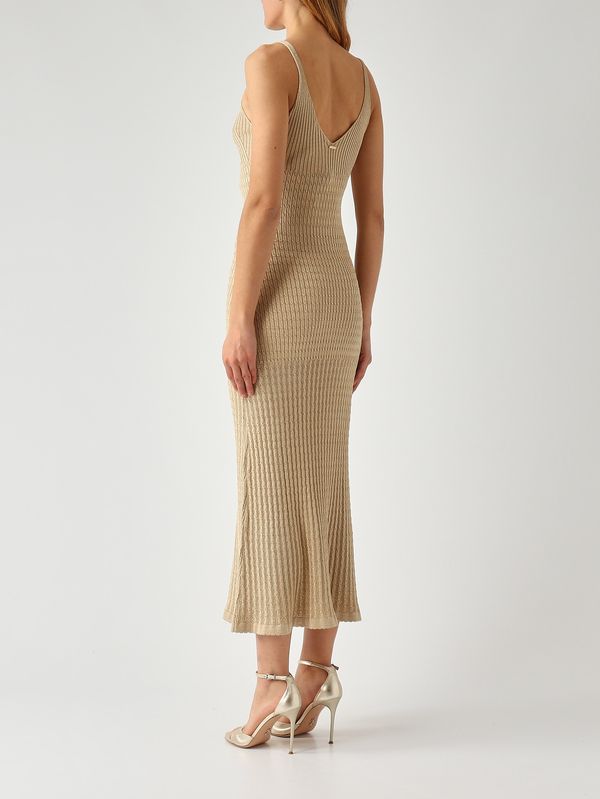 4. Robe en maille de viscose pour femme Sable-Lurex Twinset 261tt3011