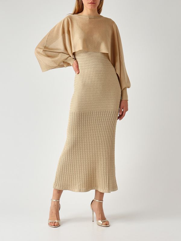 2. Robe en maille de viscose pour femme Sable-Lurex Twinset 261tt3011