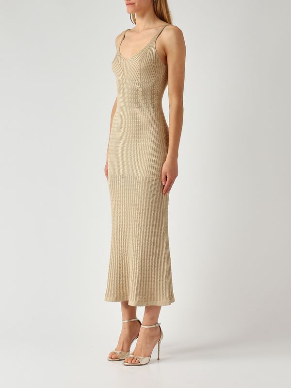 3. Robe en maille de viscose pour femme Sable-Lurex Twinset 261tt3011