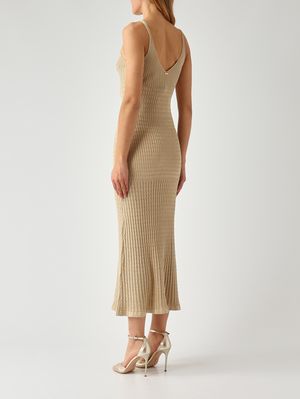 4. Robe en maille de viscose pour femme Sable-Lurex