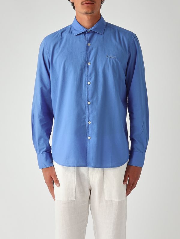 1. Men's Chemise Ice shirt in cotton muslin Wisteria MC2 Saint Barth lcm0001