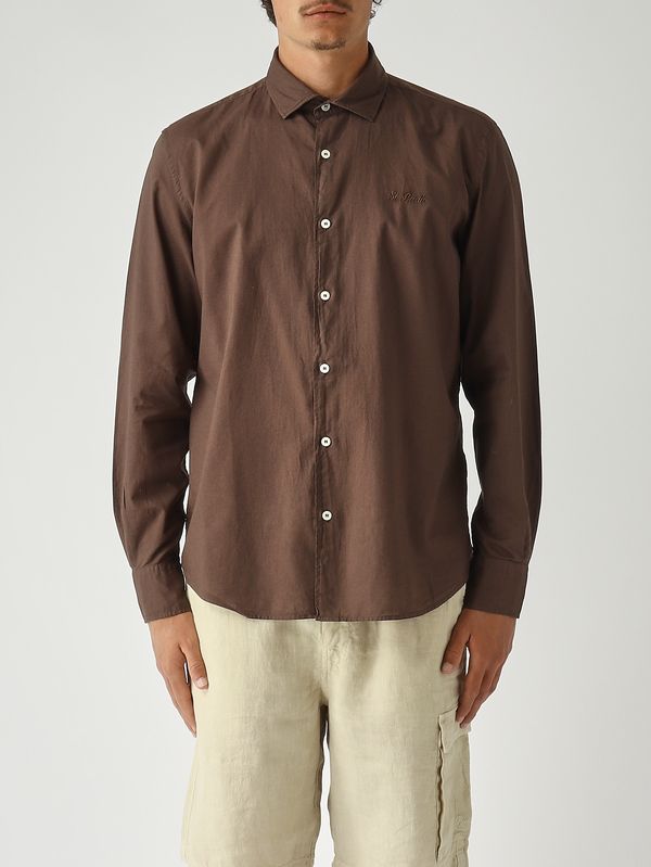 1. Men's Chemise Ice shirt in cotton muslin Brown MC2 Saint Barth lcm0001