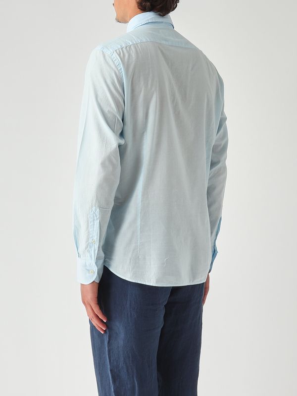 4. Men's Chemise Ice shirt in cotton muslin Light Blue MC2 Saint Barth lcm0001