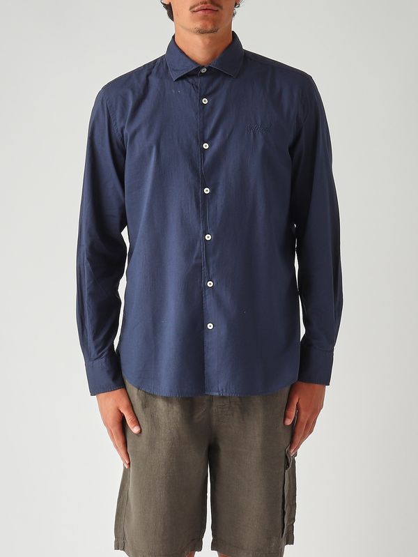 1. Chemise pour homme Chemise Ice en mousseline de coton Bleu marine MC2 Saint Barth lcm0001