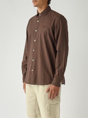 3. Men's Chemise Ice shirt in cotton muslin Brown
