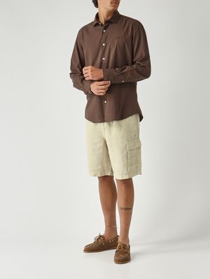 2. Men's Chemise Ice shirt in cotton muslin Brown