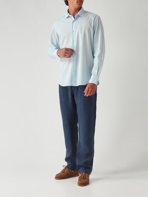 2. Men's Chemise Ice shirt in cotton muslin Light Blue