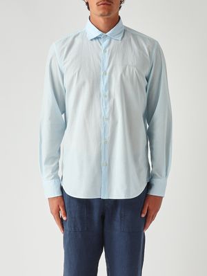 1. Men's Chemise Ice shirt in cotton muslin Light Blue