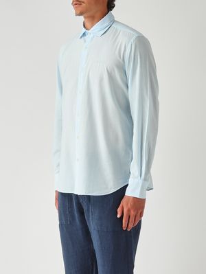 3. Men's Chemise Ice shirt in cotton muslin Light Blue
