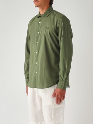 3. Camisa de hombre Chemise Ice de muselina de algodón Militar