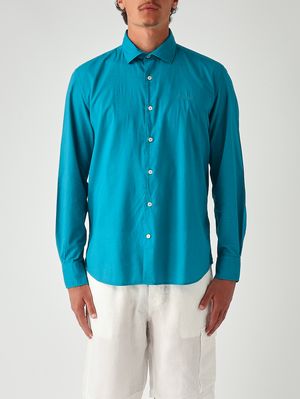 1. Camisa de hombre Chemise Ice de muselina de algodón Turquesa