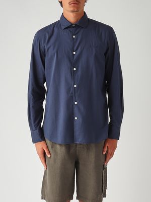 1. Chemise pour homme Chemise Ice en mousseline de coton Bleu marine