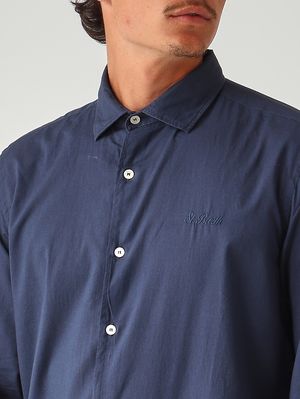5. Chemise pour homme Chemise Ice en mousseline de coton Bleu marine