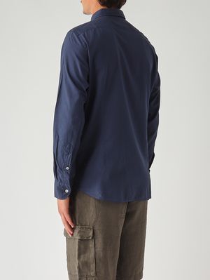 4. Chemise pour homme Chemise Ice en mousseline de coton Bleu marine
