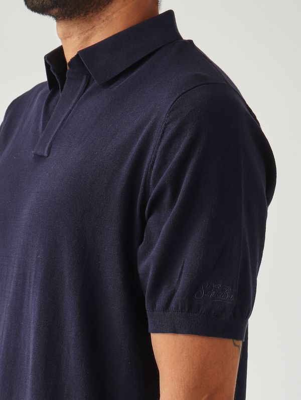 5. Herren-Polohemd Sloan aus Baumwolle 61 Marineblau MC2 Saint Barth slo0001