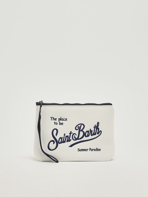 1. Bolso de mano Aline en tejido scuba Blanco-Azul MC2 Saint Barth ali0008