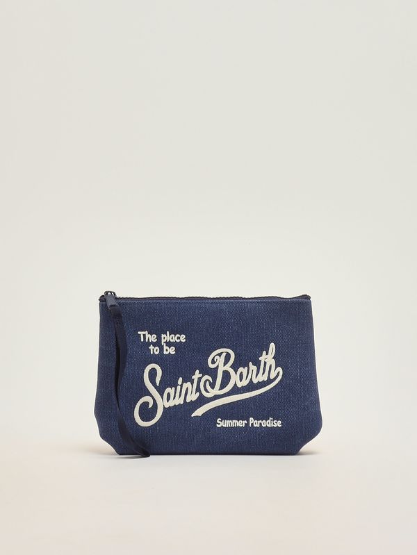 1. Pochette Aline in canvas Navy MC2 Saint Barth ali0047