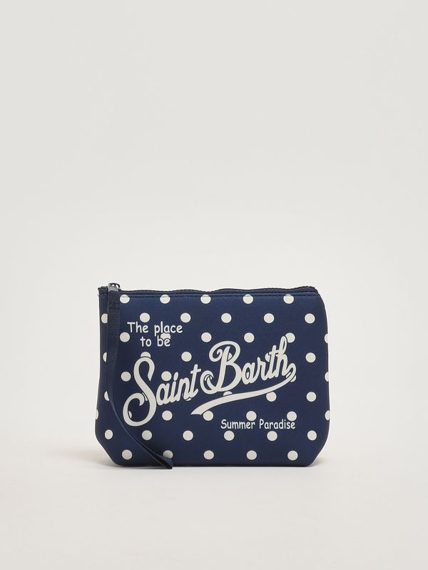 Aline Pochette aus Scuba-Stoff Blaue Punkte MC2 Saint Barth