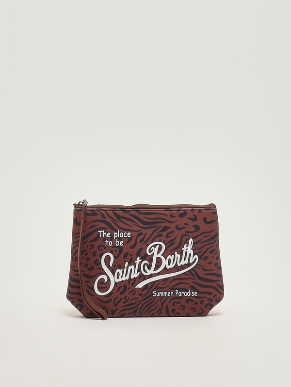 1. Aline Pochette aus Scuba-Stoff Zebra-Braun MC2 Saint Barth alin001