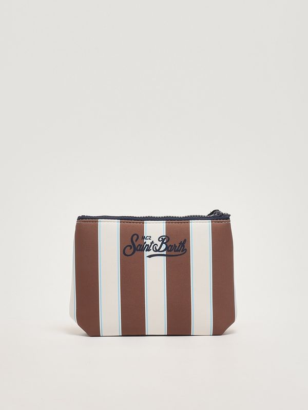 2. Pochette Aline in scuba Righe marrone MC2 Saint Barth alin001